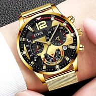 DEYROS Fashionable Men's Calendar Watch Fashionable Business Watch with Luminous Quartz Watch