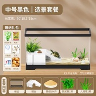 帶曬台烏龜缸丨烏龜飼養缸丨龜桌面飼養缸丨生態造景缸丨爬寵專用箱【平行進口】