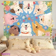 Dopamine Cute Cartoon Wall Decoration Background Cloth Rental House Decoration Universal Tapestry