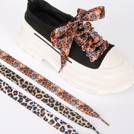[Famila] Printed Ribbon Lace Pattern Shoelace Width 2cm Leopard Print White Shoes Sneakers Satin Lac