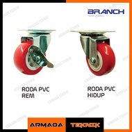 Branch 2 Inch 50 mm PVC Trolley Wheels with Live and Brake Model Trolley with Wheels