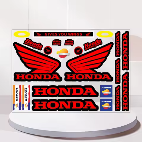 Vinyl Honda Racing Helmet Sticker Red Wing Logo Decal CBR600RR CBR1000RR