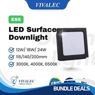 [SIRIM] Surface LED Downlight Ceiling Light 12W 20W 24W 36W Square Black 4'' 6'' 8'' Lampu Siling Pa