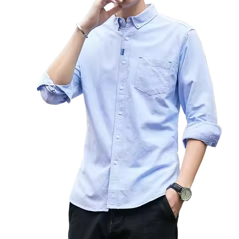 Men's Long Sleeves Oxford Spun Cotton