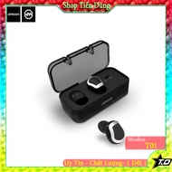 Tai nghe Bluetooth Joyroom JR-T01 nhỏ gọn tai nghe không dây T01 kèm đốc sạc có 2 tai chất lượng âm