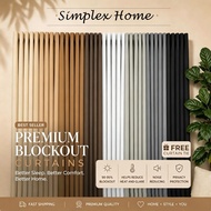 5ft/9ft HIGH QUALITY 100% Blackout Curtains Black Liner Makapal Thermal Insulation Soundproof Modern