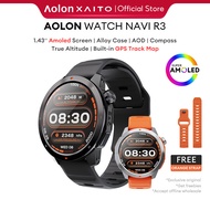 AITO×Aolon Navi R3 Jam Tangan Pria AOD Display Amoled Screen GPS Map Running Pace Smartwatch 3ATM Wa