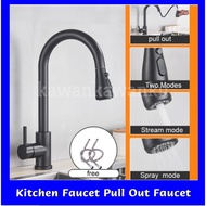 M'sia Upgraded SUS304 Kitchen Faucet Pull Out Faucet Sink Faucet Kitchen Tap Black Faucets Water Mixer Tap Sinki Paip
