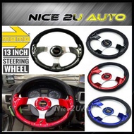 MOMO 13 inch PU Steering Wheel Drifting Steering Wheel Racing ⚡READYSTOCK⚡