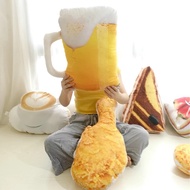 Taiwan 9/9 Supermarket Simulation Beer Mug Pillow Fried Chicken Leg Back Lumbar Sofa Decoration Exch