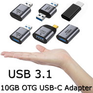 USB โลหะ C 3.1อะแดปเตอร์ OTG 10Gbps การถ่ายโอนข้อมูลอย่างรวดเร็วประเภท C 3A หัวเปลี่ยนสายชาร์จสำหรับ Samsung Xiaomi แท็บเล็ต