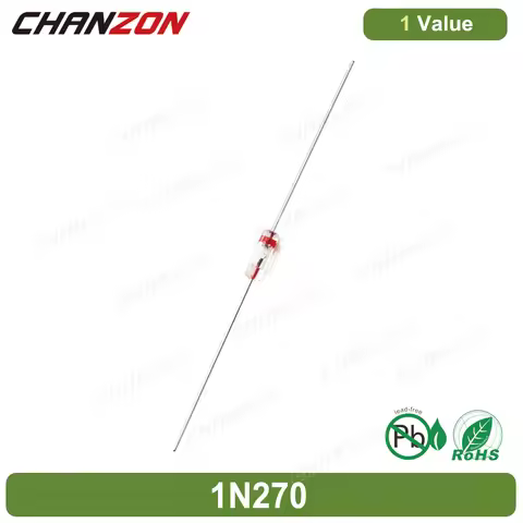 1N270 DO-7 Power Germanium Rectifier Diode 40mA 100V Axial Glass GE Diodes for TV FM AM Radio Detect