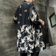 Chất Lượng Cao Yukata Haori nam Nhật Bản Dài Áo Cardigan Kimono Samurai Trang Phục Quần Áo Quần Áo Q