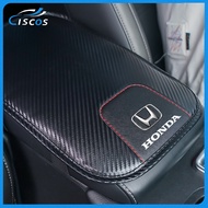Ciscos Leather Car Armrest Pad Cover Carbon Fiber Car Interior Accessories For Honda Vezel Fit Civic Jazz City