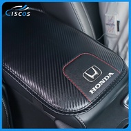 Ciscos Leather Car Armrest Pad Cover Carbon Fiber Car Interior Accessories For Honda Vezel Fit Civic