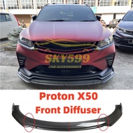 Proton X50 Front Bumper Diffuser Lip Wrap Angle Splitters Side Skirt Black Carbon Color