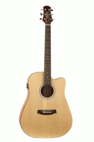 Ashton D20SCEQ NTM Solid Top Dreadnought Acoustic-Electric Guitar Natural Matte