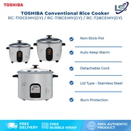 TOSHIBA 1L/1.8/2.8L Conventional Rice Cooker RC-T10CEMY(GY)/RC-T18CEMY(GY)/RC-T28CEMY(GY) | Non-Stick Pot | Automatic Keep Warm | Burn Protection | Rice Cooker with 1 Year General Warranty