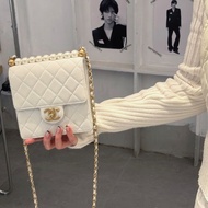 【震撼撿漏💰全網最低價！】 Chanel/香奈兒  方胖子平替 白金珍珠鏈條包 (下單前先詢問庫存❗️❗️）