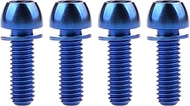 Wanyifa Titanium Gr5 M6 18 20 mm Ball Allen Head Bolt with Washer for Bicycle Disc Brake Caliper Pack of 4 (Blue, M6x18mm)