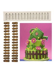 DIY長圍欄花邊矽膠模具嬰兒派對杯子蛋糕頂部裝飾工具糖果黏土巧克力模具