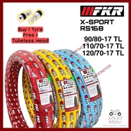 FKR Bunga X-SPORT RS168 Bunga Victra 70/90-17 80/90-17 90/80-17 110/70-17 120/70-17 Tayar Tubeless