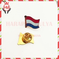 Dutch Flag Pin Brass Material Dutch Country Flag Brooch Pin - Harapan Mulya