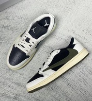 Travis Scott x Jordan Air Jordan 1 Low“Medium Olive” 皮革 聯名款 防滑耐磨 黑綠橄欖