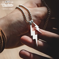 Maden brand tooling style men youth retro Indian lightning 925 sterling silver necklace design sense
