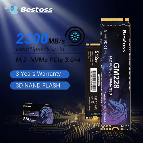 Bestoss PCIe 3.0 NVMe M.2 2280 Interface SSD 128GB 256G 512GB 1TB 2TB Gen3 Solid State Drives for PC