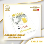 Gold Bar 1 Gram edisi MAA, Emas Tulen 916