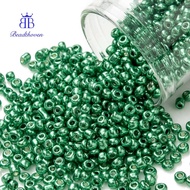 1pound 12/0 Glass Seed Beads Metallic Colours style Round Sea Green 12/0 2mm Hole: 1mm 30000pcs/poun