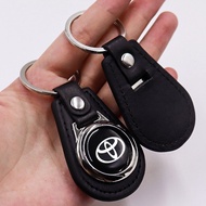 Car Styling leather Keychain Accessories Creative keychain storage car keychains for Toyota Highland