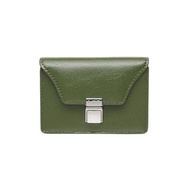 Modic 釦飾三層風琴式卡夾 皮夾 卡片夾 卡包 卡片收納 淺卡其色