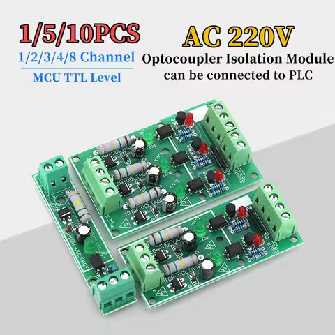 1-10Pcs AC220V 1/2/3/4/8 Channel MCU TTL Level 8 Ch Optocoupler Isolation Test Board Isolated Detect