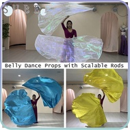 SULIN Semi-circular Flags, Dance Party Multicolor Belly Dance Accessories Props,  with Telescopic St