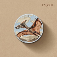 EMJOUR Double-Sided Embroidery Charm-Pterosaur | Dinosaur Dragon Biological Animal Souvenir Gift Key