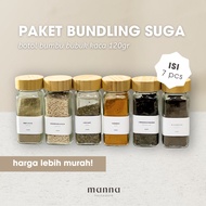 SUGA BUNDLING 120g Transparent Glass Aesthetic Spice Jar Salt Container Spices Container Storage