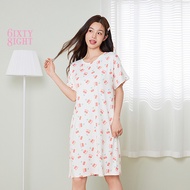 6IXTY8IGHT HILLARY C BRUSHED JERSEY SLEEP DRESS SHORT SLEEVE CASUAL LOOSE FITTING WOMAN NIGHT DRESSE