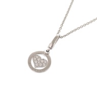 Like New Bulgari Tondo Heart K18WG 750WG Diamond White Gold Necklace Pendant Jewelry 0132 [Pre-owned