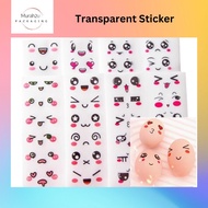 Transparent PVC Waterproof Cute Sticker / Smiley Face Emoji Sticker