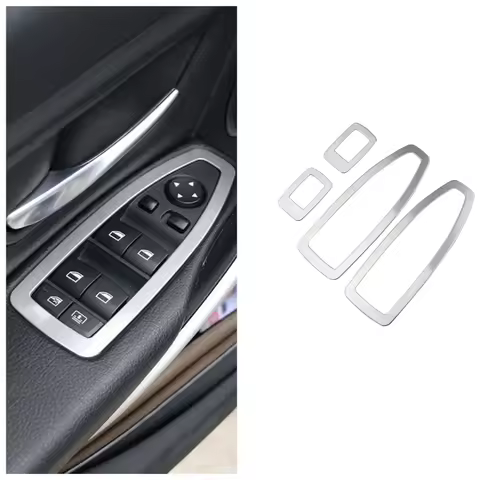 For BMW F30 F34 F48 X1 Window Switch Lift Panel Trim Stainless Steel Frame Performance Car Interior 