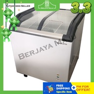 Sakato 300L 2 Door Curved Sliding Glass Chest Freezer SCG-265