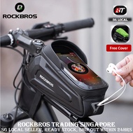 RockBros bicycle toptube bag waterproof handphone holder bike frame bag bicycle pannier accessories