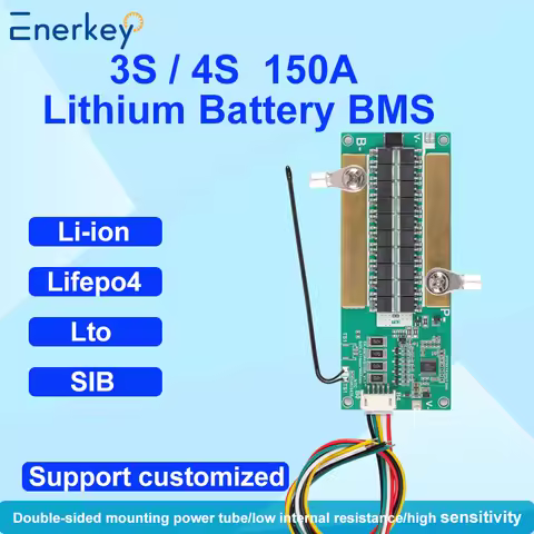 Enerkey BMS 3S 4S 150A 12V 16V LTO and Li-Ion and Lifepo4 Lithium Battery Protection Board for 3.7V 