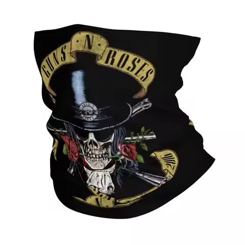 Guns N Rose GNR Logo Steampunk Music Bandana Neck Gaiter Printed Wrap Scarf Multi-use Balaclava Outd