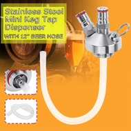 304 Stainless Steel Mini Keg Tap Dispenser With 30CM Beer Hose For Mini Craft Beer Keg Growler Homebrew Spear New 2L 3.6L/5L/10L