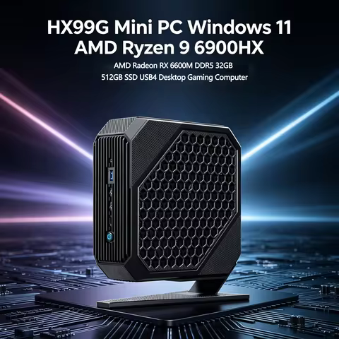 2023 Oushedi HX99G Mini PC Windows 11 AMD Ryzen 9 6900HX AMD Radeon RX 6600M DDR5 32GB 512GB SSD USB