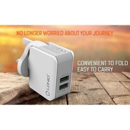 Ldnio2.4 dual 2 usb output port auto id usb charger with 3 pin plug come with cable.