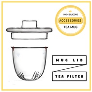 [Xhome] Glass Tea Mug Cup Accessories Replacement - Glass Lid